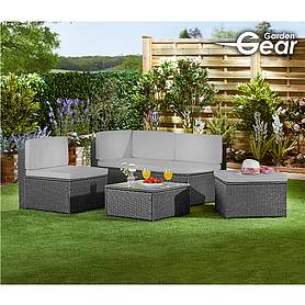 Garden Gear Milan Rattan Lounge Sofa Set - Grey